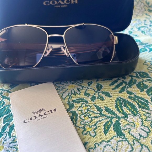 Coach Aviator Silver/Gold Sunglasses